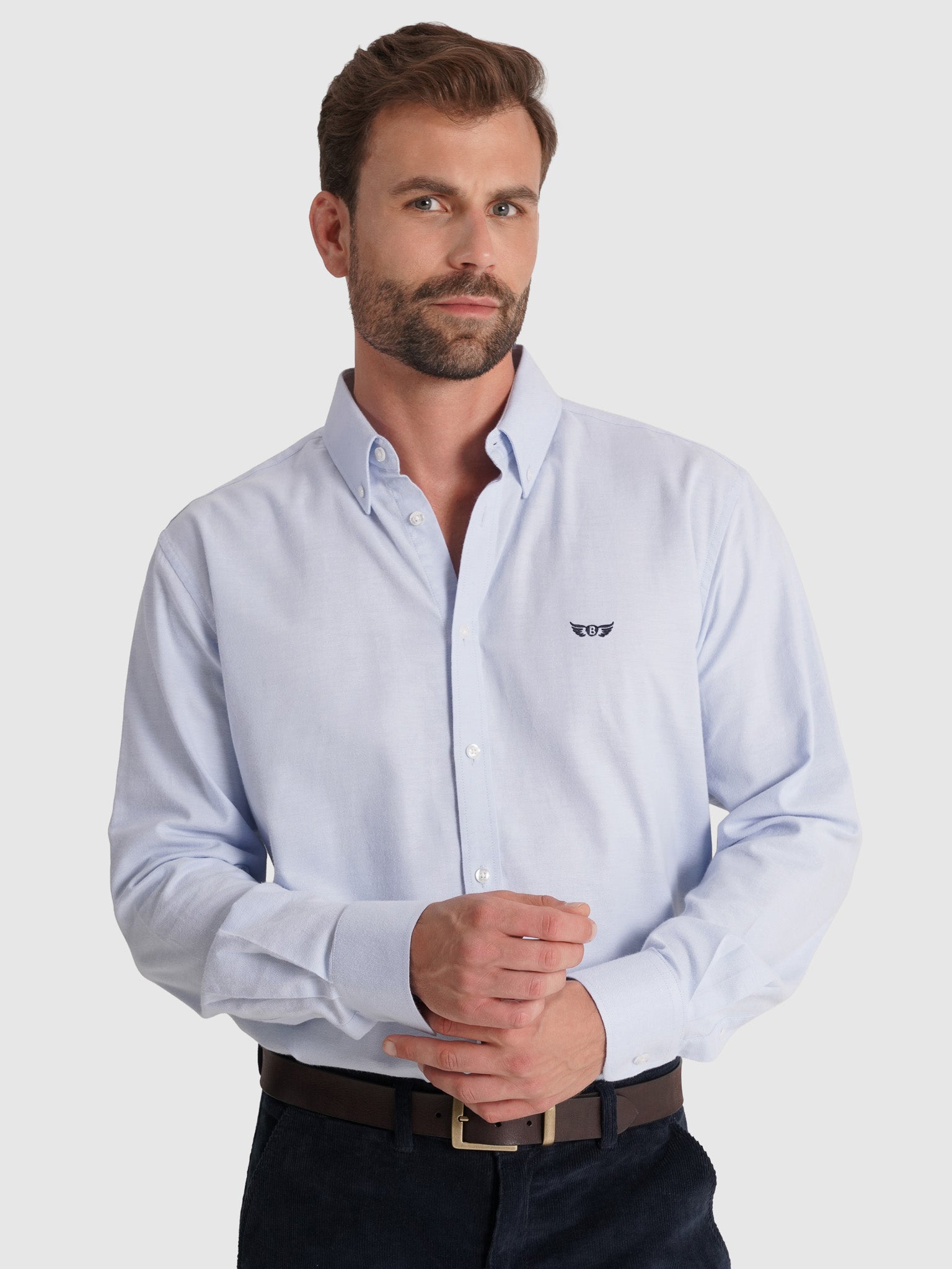 CAMISA FLANELA AZUL MANGA COMPRIDA REGULAR FIT MR. BLUE