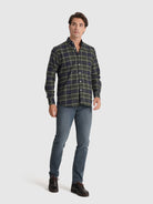 CAMISA FLANELA AZUL MANGA COMPRIDA REGULAR FIT MR. BLUE