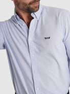 CAMISA FLANELA AZUL MANGA COMPRIDA REGULAR FIT MR. BLUE