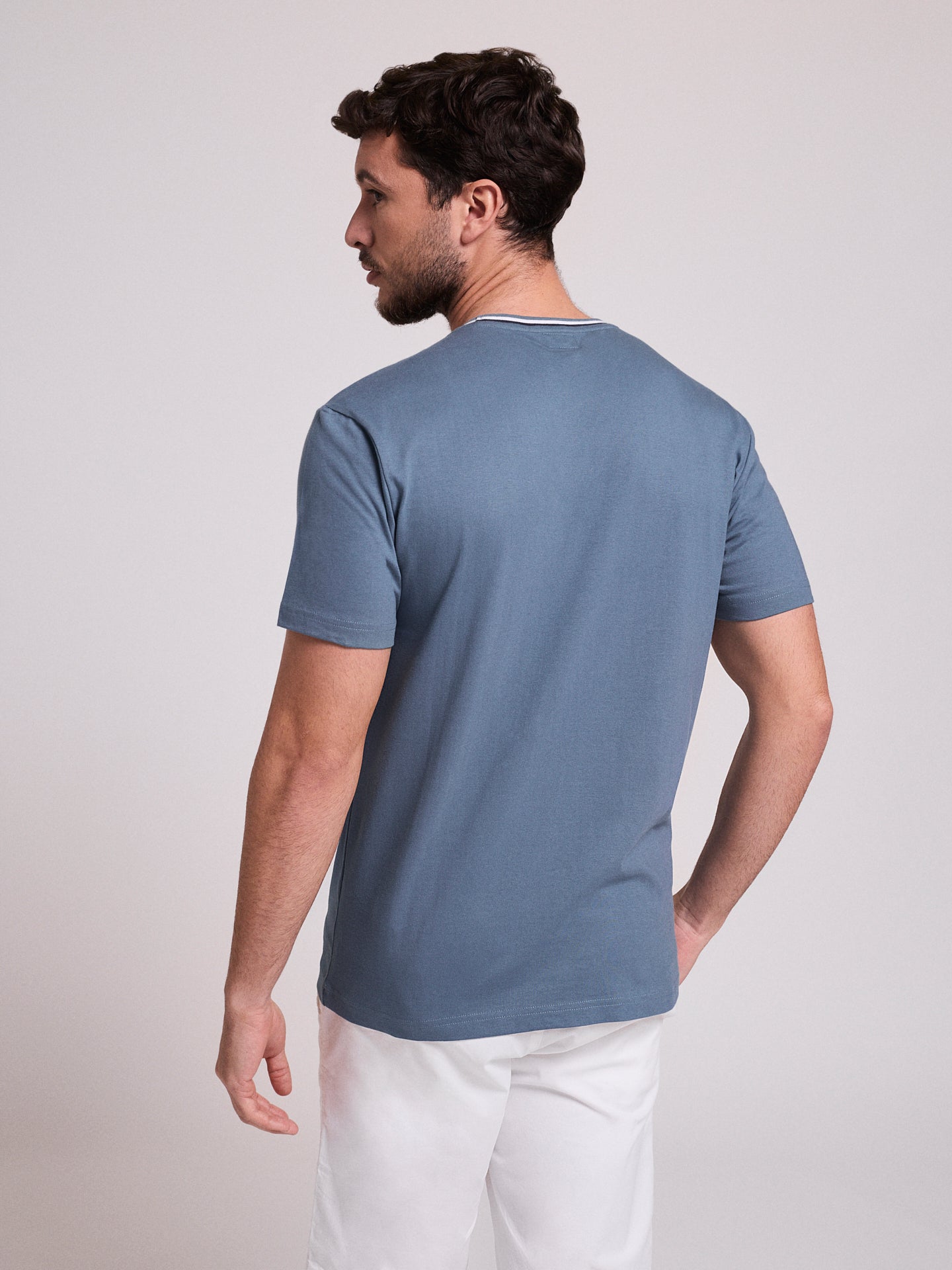 T-SHIRT ALGODÃO VERDE MANGA CURTA REGULAR FIT MR. BLUE