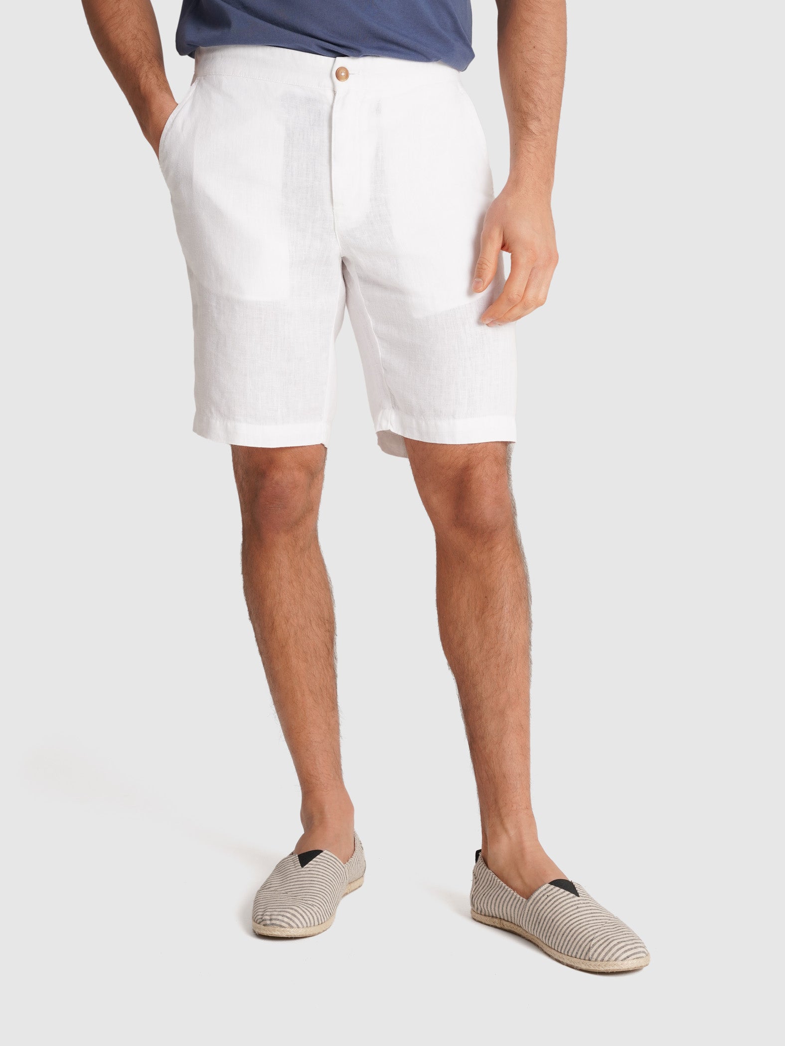 REGULAR FIT WHITE BERMUDA MARK BELLUCCI