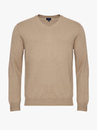 PULLOVER FINO BEGE COM COTOVELEIRA REGULAR FIT MR. BLUE