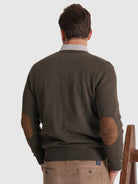 Pullover Lã Verde Com Cotoveleira Regular Fit Mr. Blue