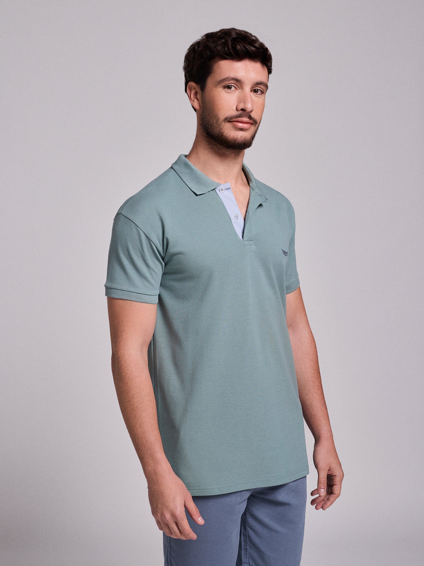 Polo Verde Manga Curta Regular Fit Mr. Blue