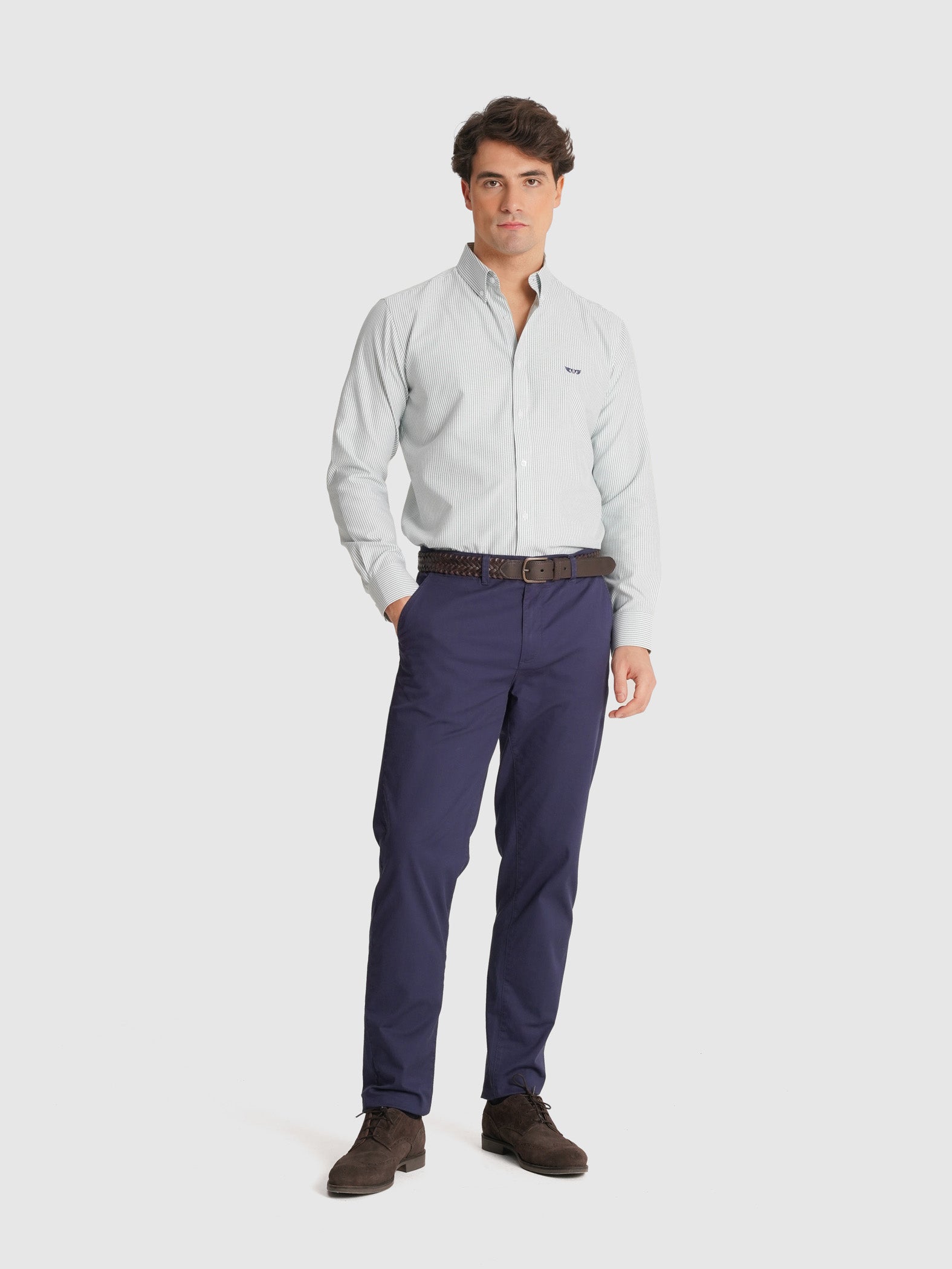 LONG SLEEVE GREEN SHIRT REGULAR FIT MR. BLUE