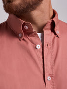 Camisa Algodão Vermelha Manga Comprida Regular Fit Mr. Blue