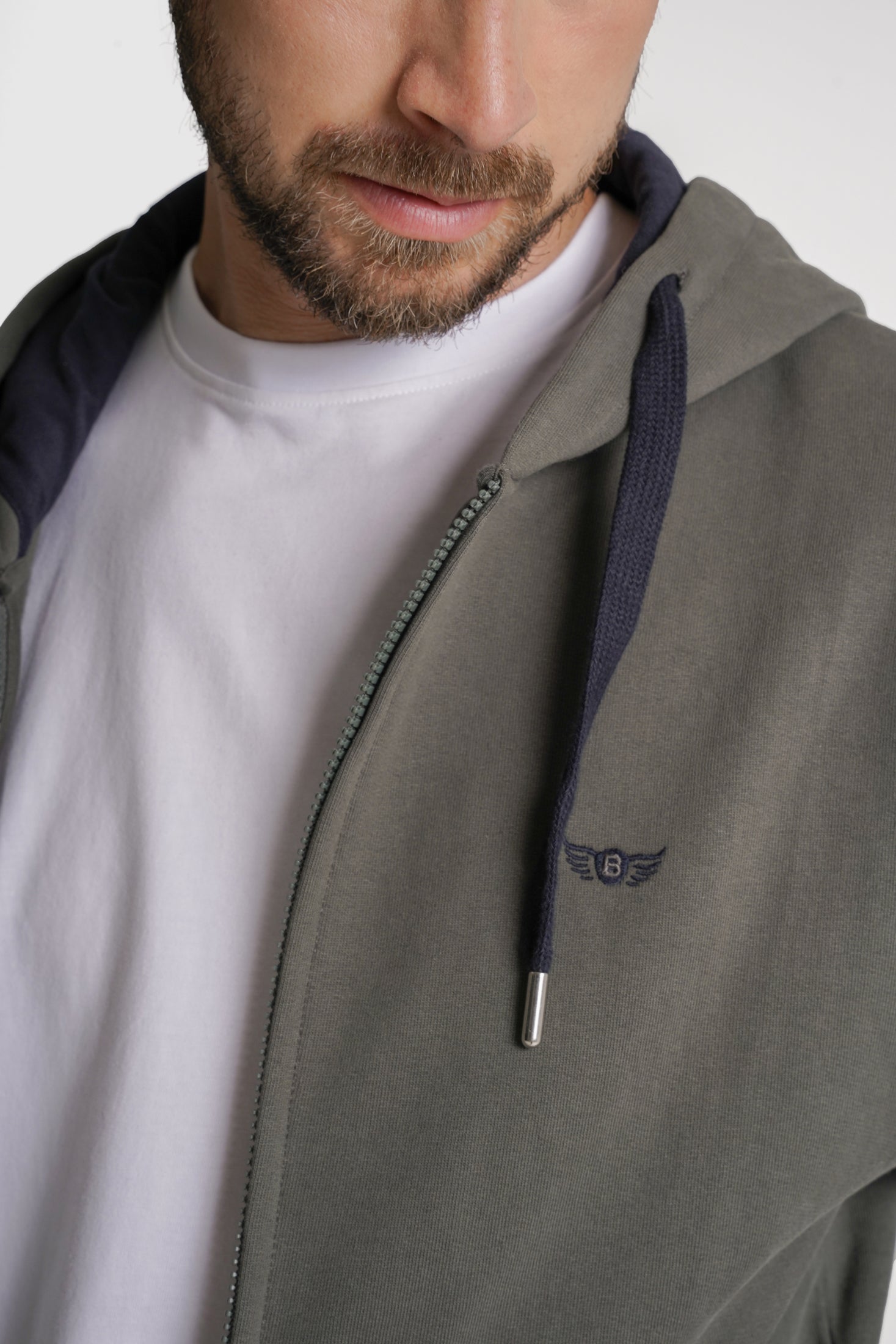 HOODIE ALGODÃO REGULAR FIT VERDE LISO MR. BLUE