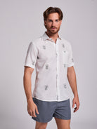 Camisa Linho Verde Manga Curta Regular Fit Mr. Blue