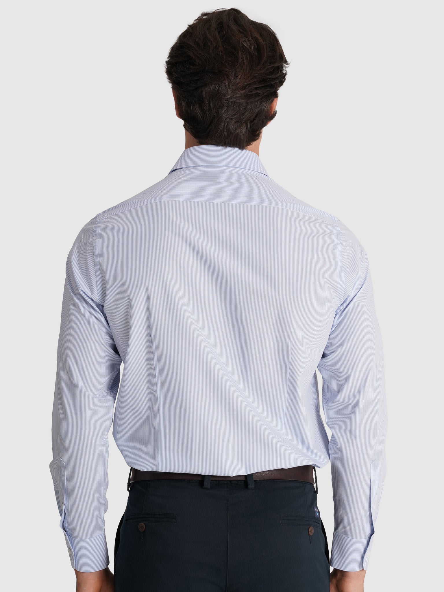 Camisa Algodão Azul Manga Comprida Slim Fit Mr. Blue