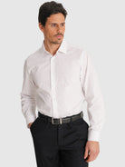 CAMISA POPELINE BRANCA MANGA COMPRIDA SLIM FIT MR. BLUE