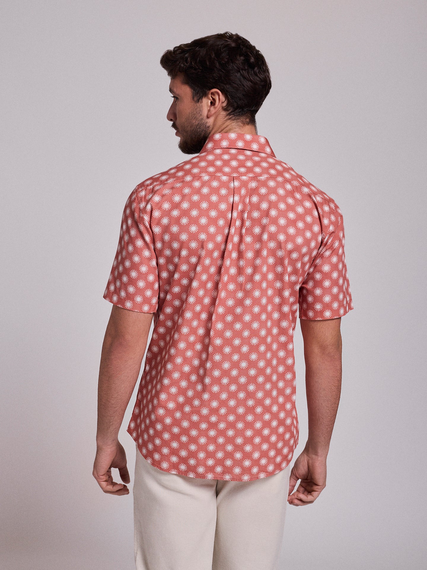 Camisa Algodão Rosa Manga Curta Regular Fit Mr. Blue