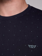 T-shirt Algodão Azul Manga Curta Regular Fit Mr. Blue