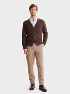 PULLOVER FINO CASTANHO MANGA COMPRIDA REGULAR FIT MR. BLUE