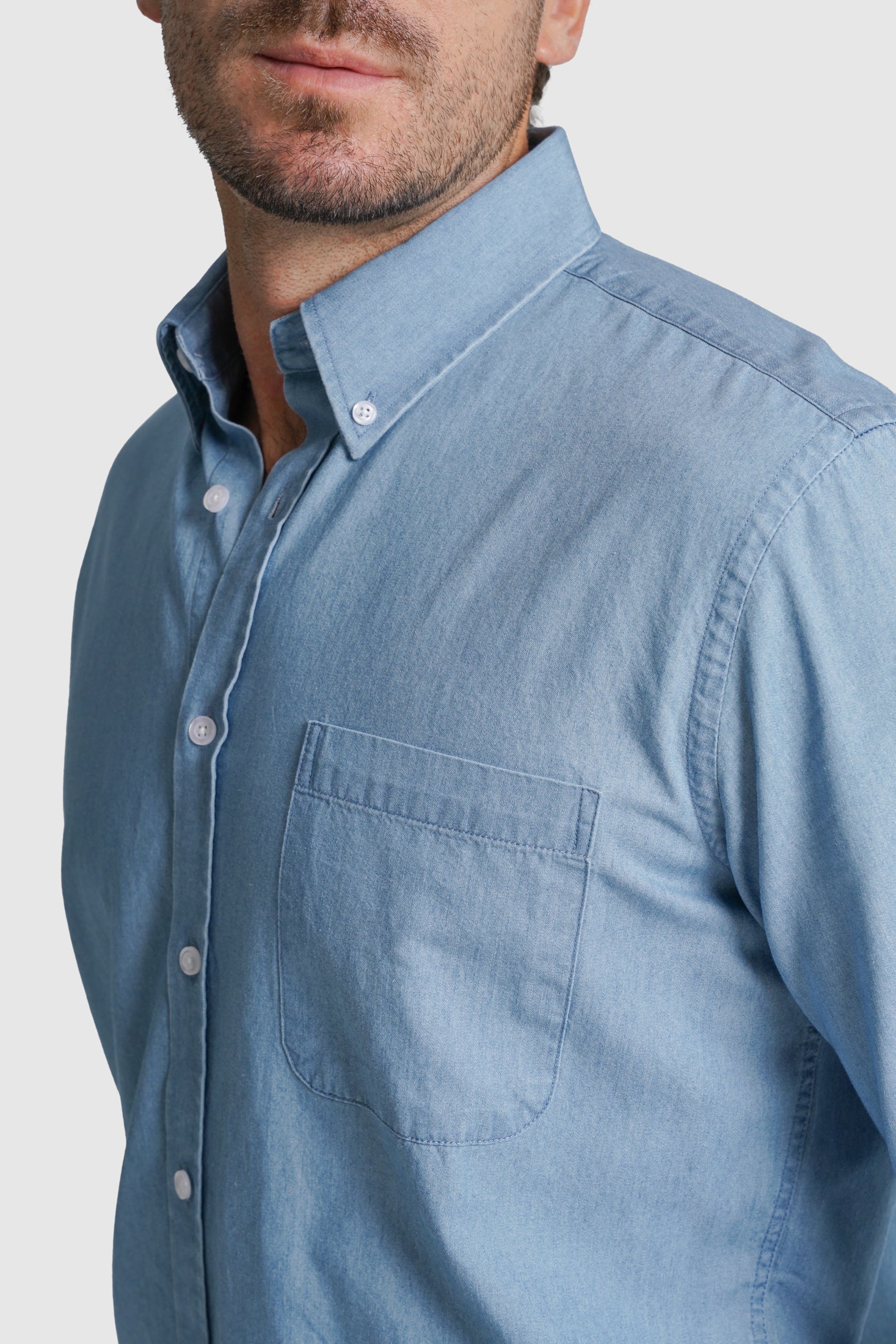 CAMISA ALGODÃO REGULAR FIT AZUL LISA MR. BLUE