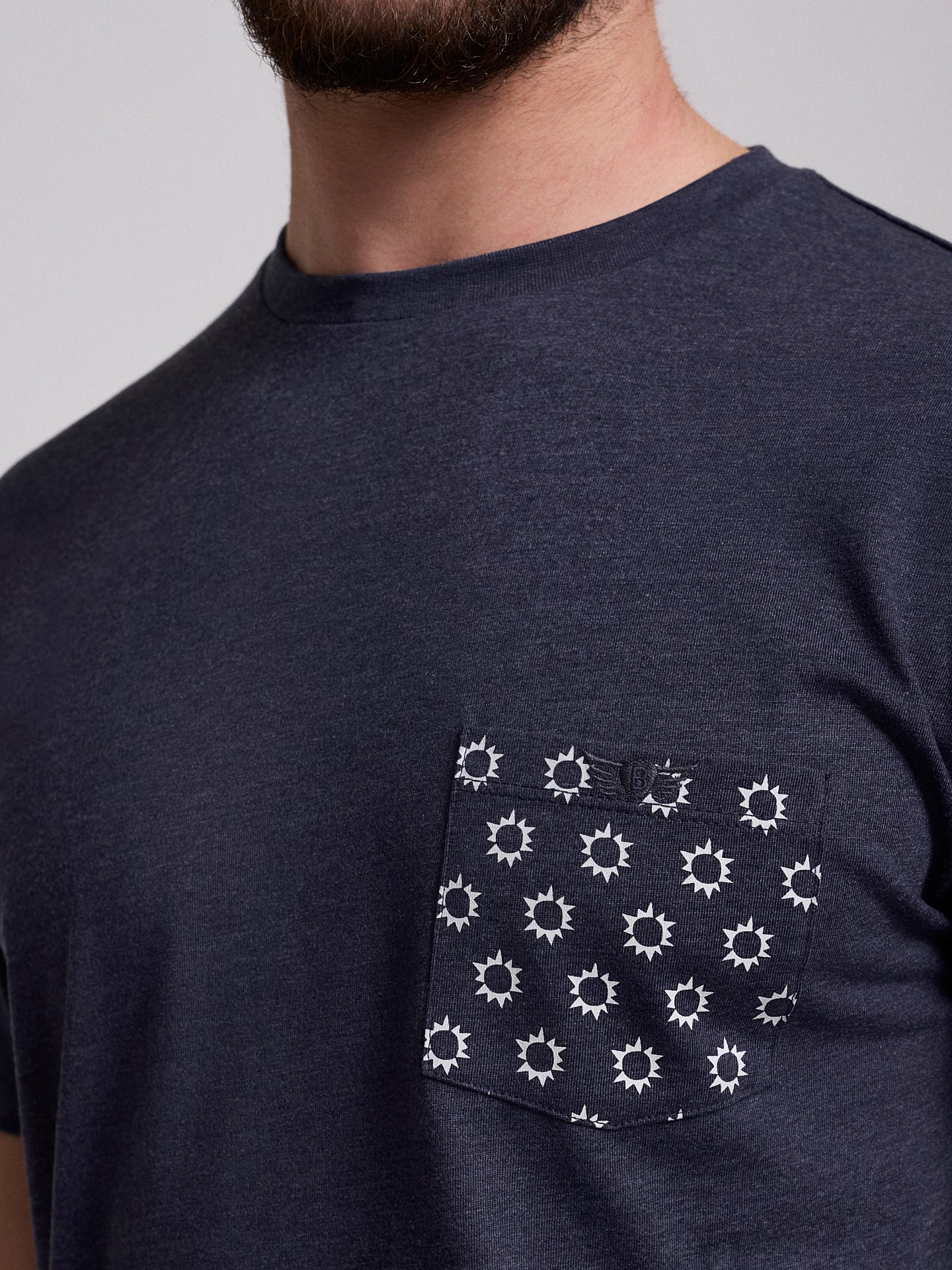 T-SHIRT ALGODÃO AZUL MANGA CURTA REGULAR FIT MR. BLUE