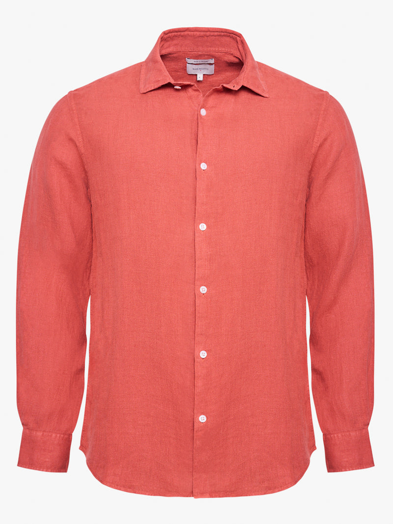 Camisa Tailored Linho Rosa Mr. Blue