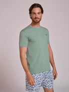 T-SHIRT ALGODÃO VERDE MANGA CURTA REGULAR FIT MR. BLUE