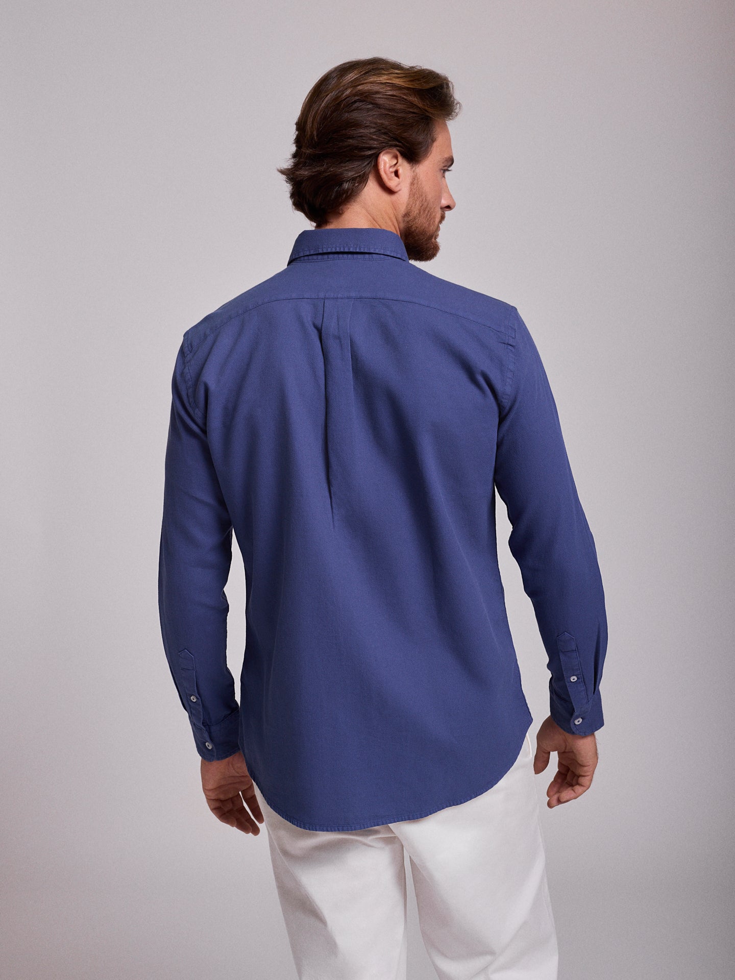 Camisa Algodão Azul Manga Comprida Regular Fit Mr. Blue