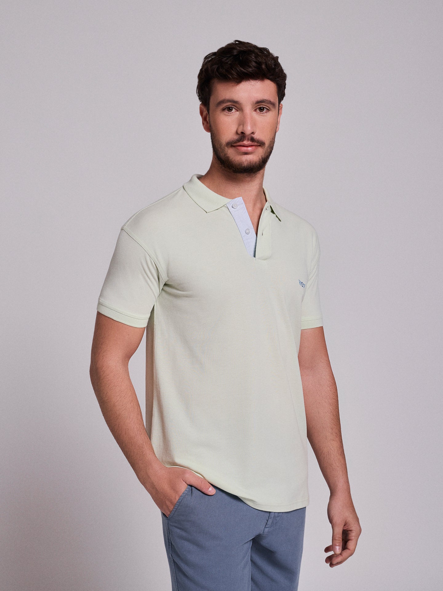 Polo Verde Manga Curta Regular Fit Mr. Blue
