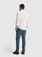 Camisa Linho Branca Manga Comprida Tailored Fit Mr. Blue