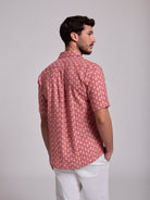 Camisa Linho Vermelha Manga Curta Regular Fit Mr. Blue