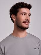 T-SHIRT ALGODÃO CINZENTA MANGA CURTA REGULAR FIT MR. BLUE