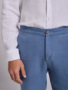 Bermuda Linho Azuis Regular Fit Mr. Blue