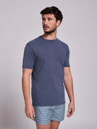 T-SHIRT ALGODÃO AZUL MANGA CURTA REGULAR FIT MR. BLUE