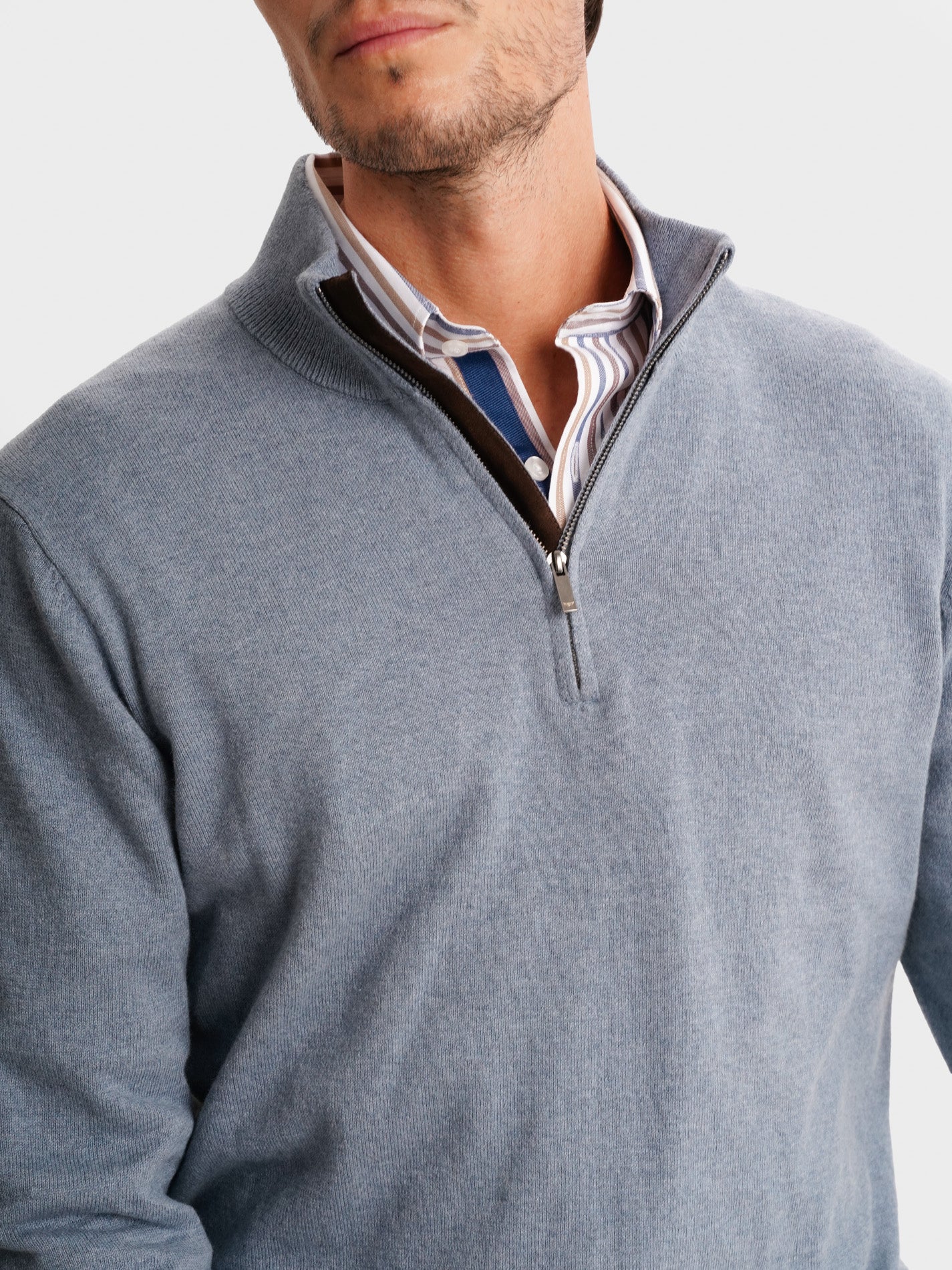 PULLOVER FINO AZUL MANGA COMPRIDA REGULAR FIT MR. BLUE