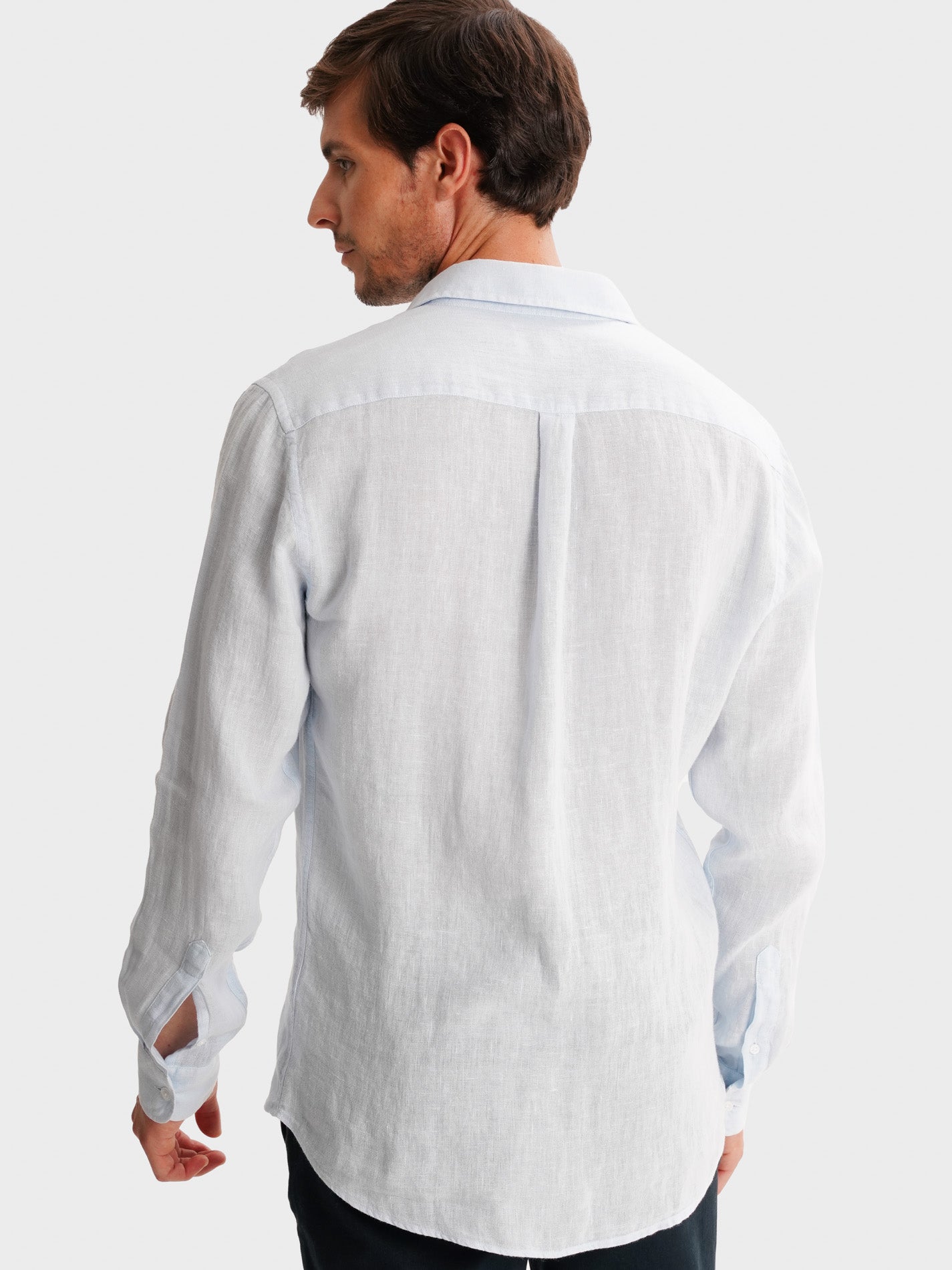 CAMISA LINHO AZUL MANGA COMPRIDA TAILORED FIT MARK BELLUCCI