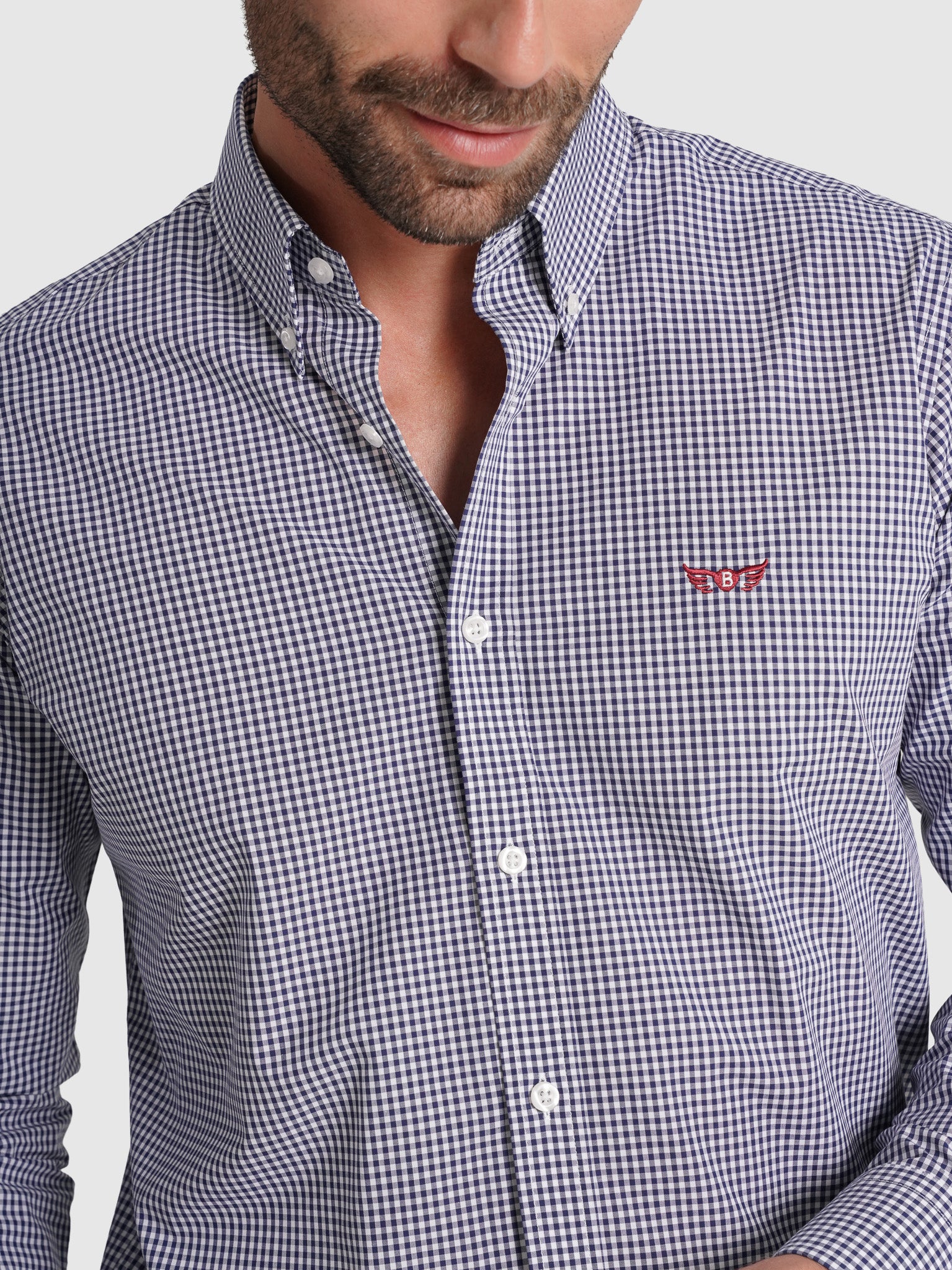 Camisa Algodão Azul Manga Comprida Regular Fit Mr. Blue