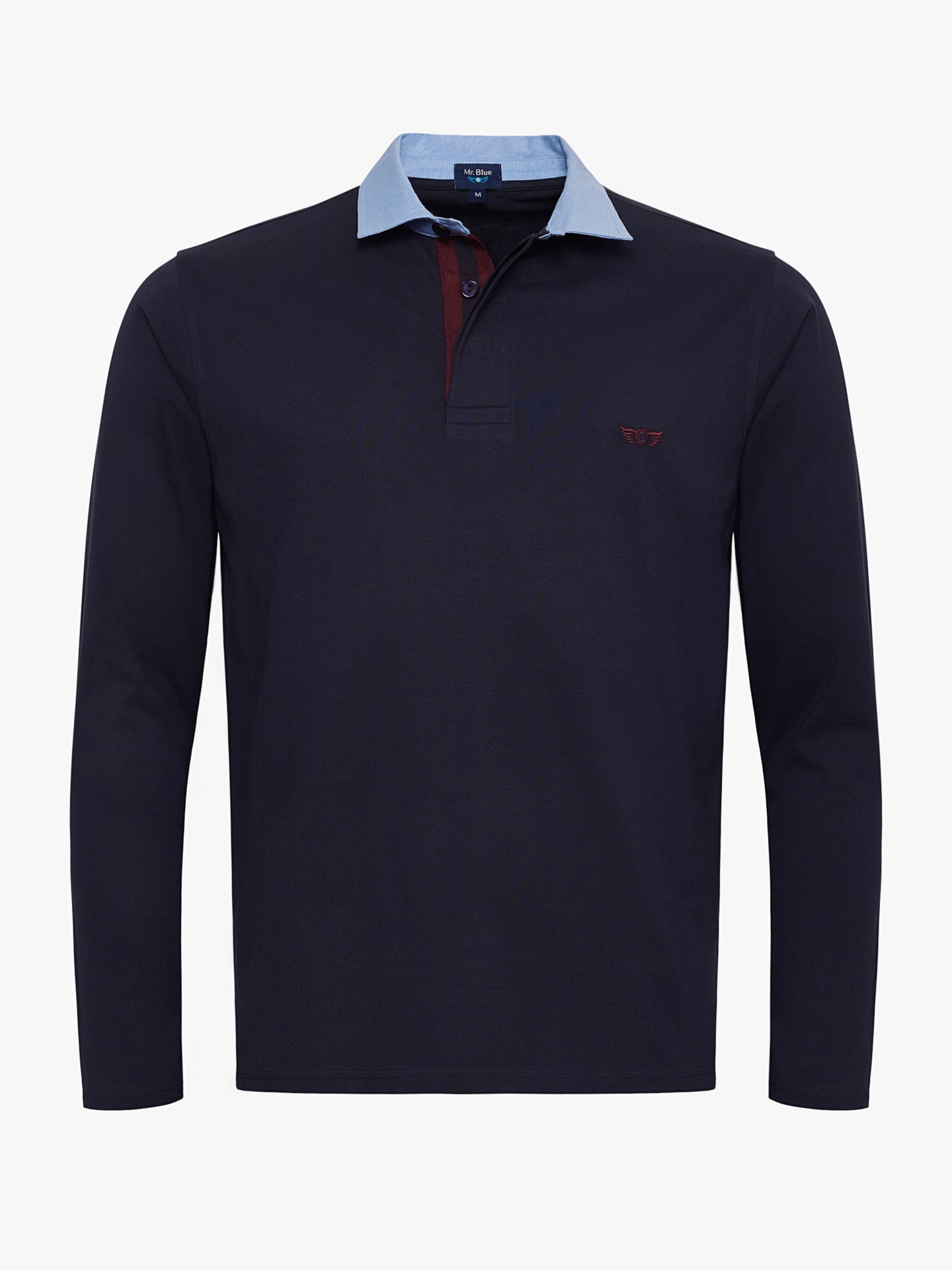 RUGBIE ALGODÃO AZUL MANGA COMPRIDA REGULAR FIT MR. BLUE