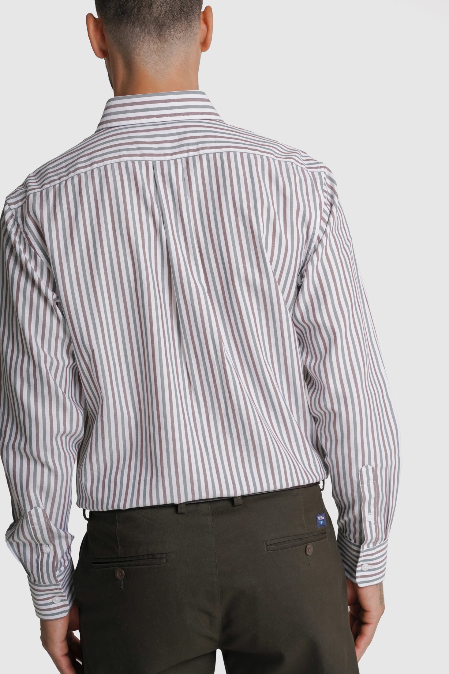 CAMISA ALGODÃO REGULAR FIT VERDE RISCAS MR. BLUE