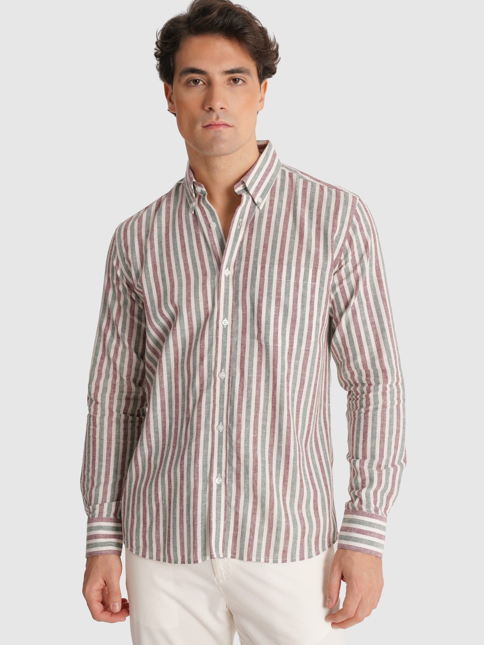 CAMISA MR ROJA MANGA LARGA REGULAR FIT. AZUL