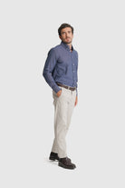CAMISA FLANELA REGULAR FIT AZUL LISA MR. BLUE