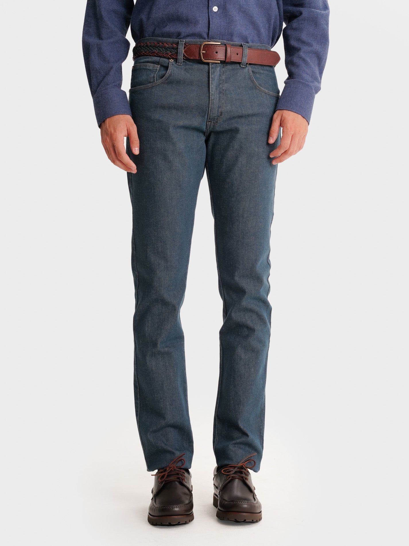 CALÇAS GANGA CINZENTAS SLIM FIT MR. BLUE