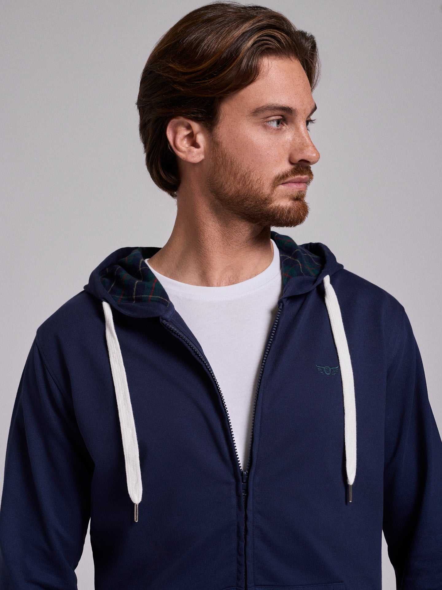 Hoodie Algodão Azul Manga Comprida Regular Fit Mr. Blue