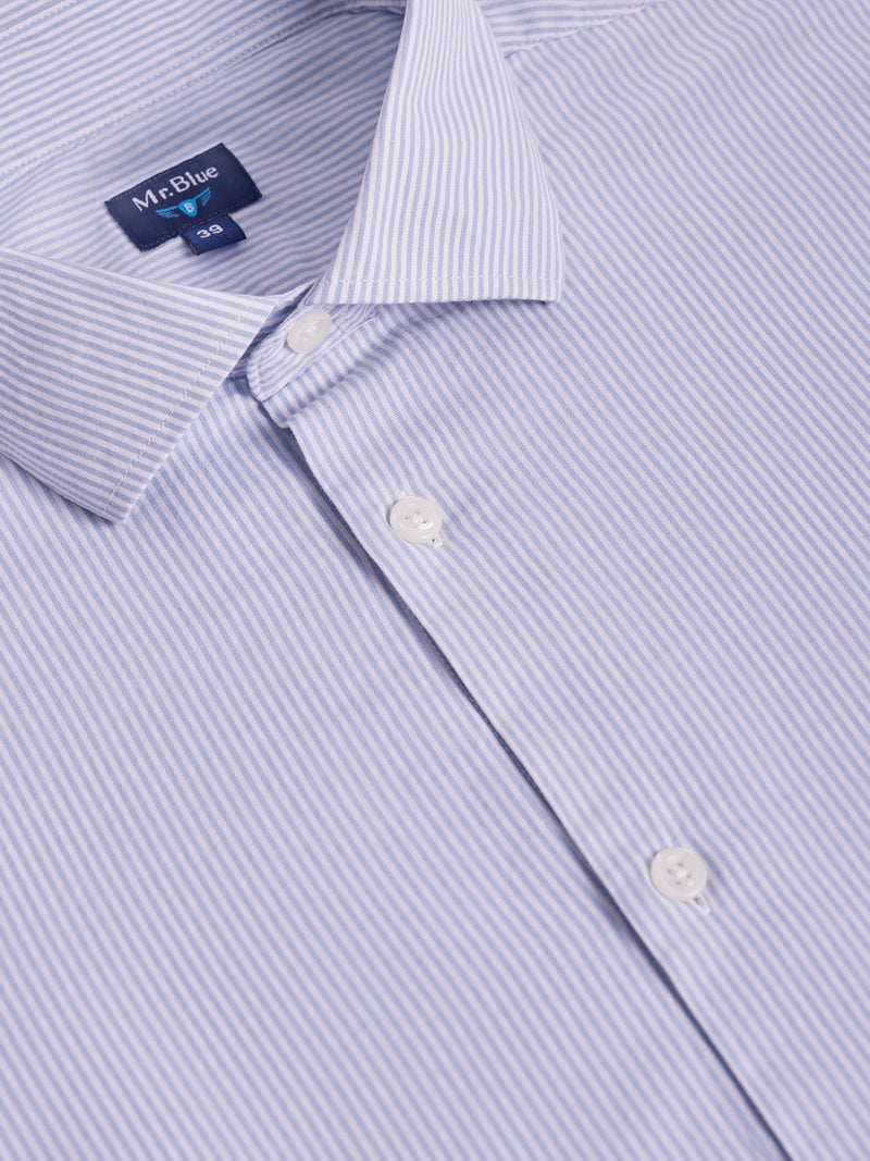 Camisa Classic Fit Popeline Azul Mr. Blue