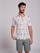 Camisa Linho Vermelha Manga Curta Regular Fit Mr. Blue