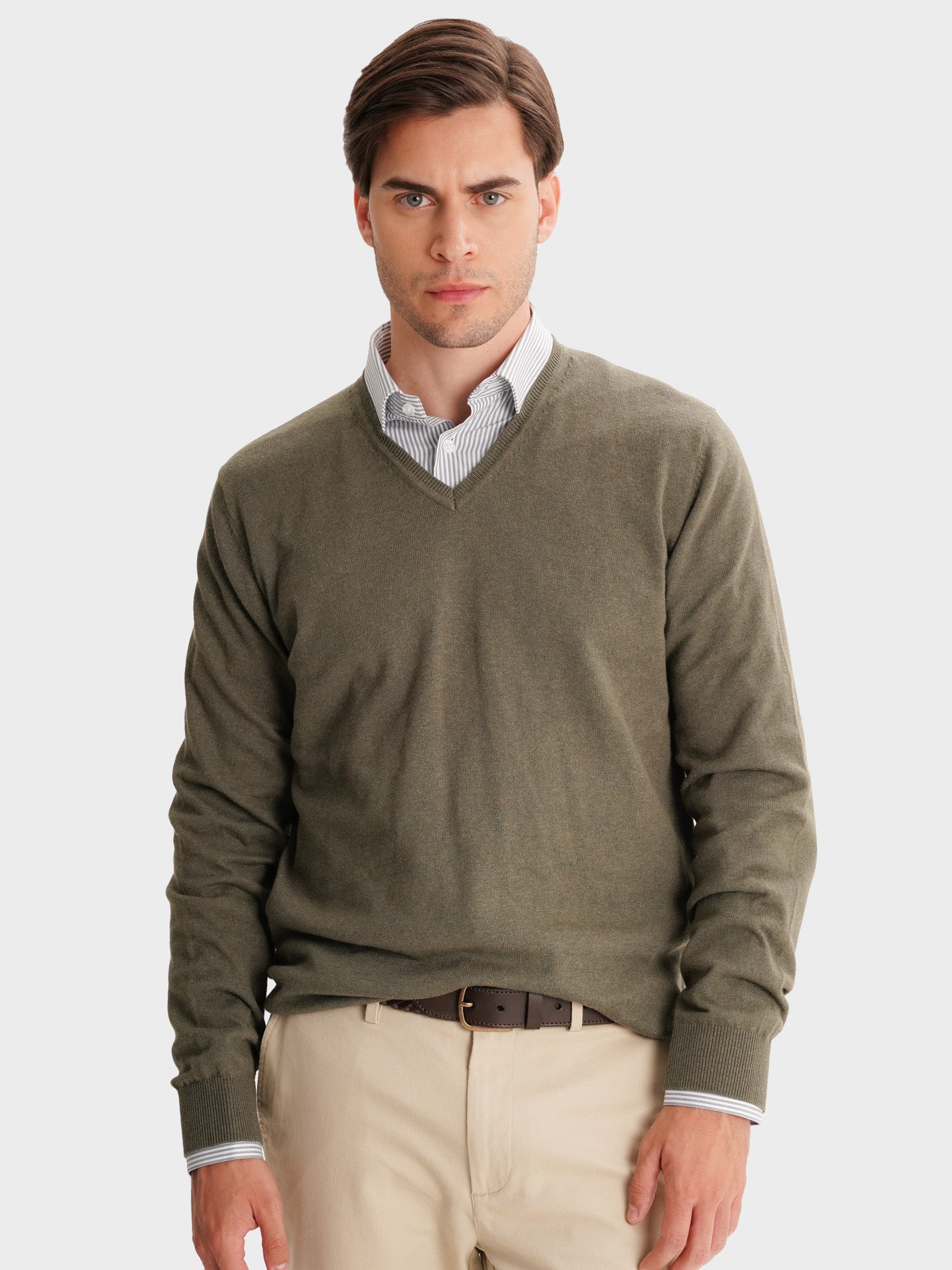 PULLOVER FINO VERDE MANGA COMPRIDA REGULAR FIT MR. BLUE