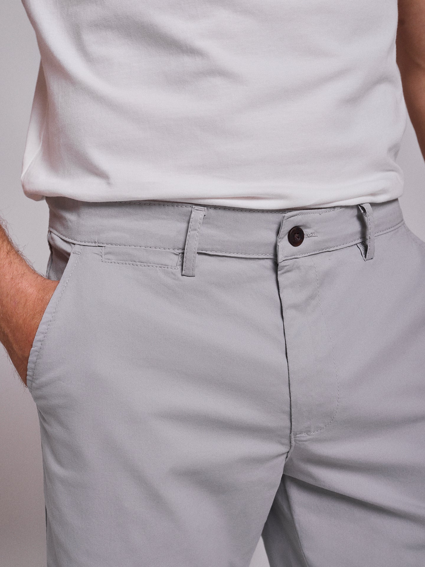 Bermuda Algodão Cinzentos Regular Fit Mr. Blue