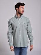 Camisa Algodão Verde Manga Comprida Regular Fit Mr. Blue