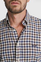 CAMISA FLANELA REGULAR FIT CASTANHA QUADRADA MR. BLUE