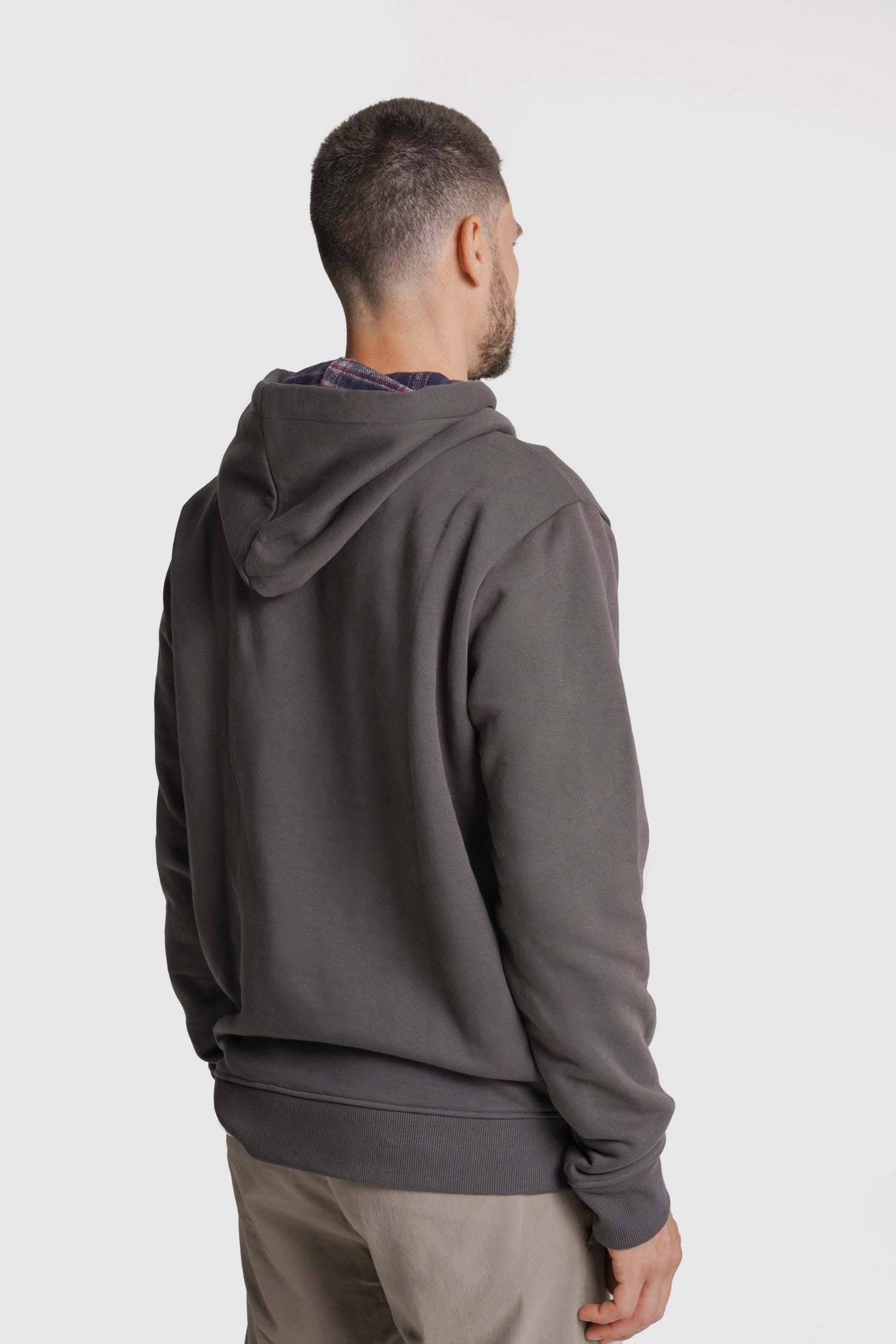 HOODIE ALGODÃO REGULAR FIT CINZENTO LISO MR. BLUE