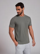 T-SHIRT ALGODÃO VERDE MANGA CURTA REGULAR FIT MR. BLUE