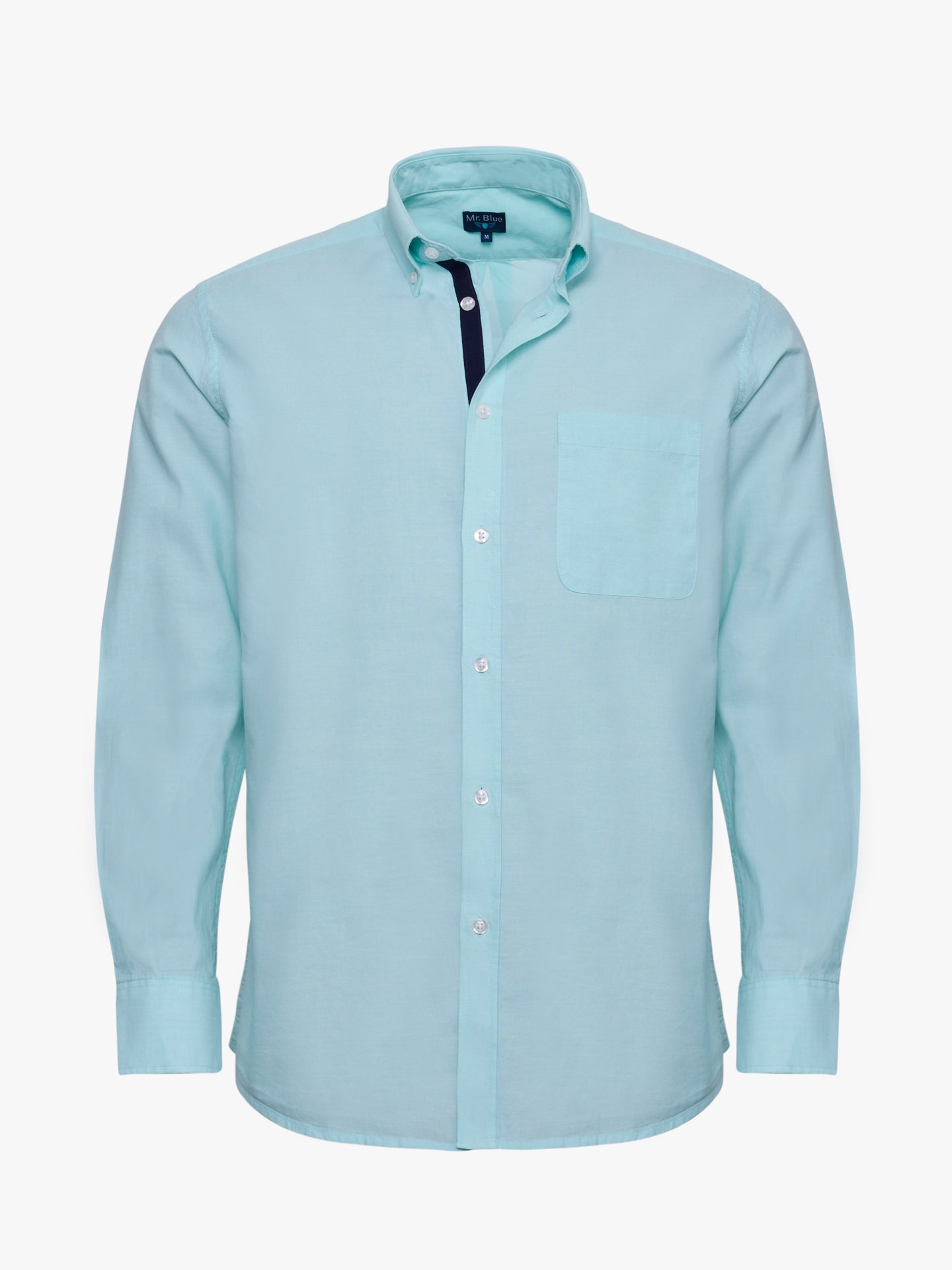 Camisa Algodão Azul Manga Comprida Regular Fit Mr. Blue