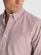 CAMISA OXFORD VERMELHA MANGA COMPRIDA REGULAR FIT MR. BLUE