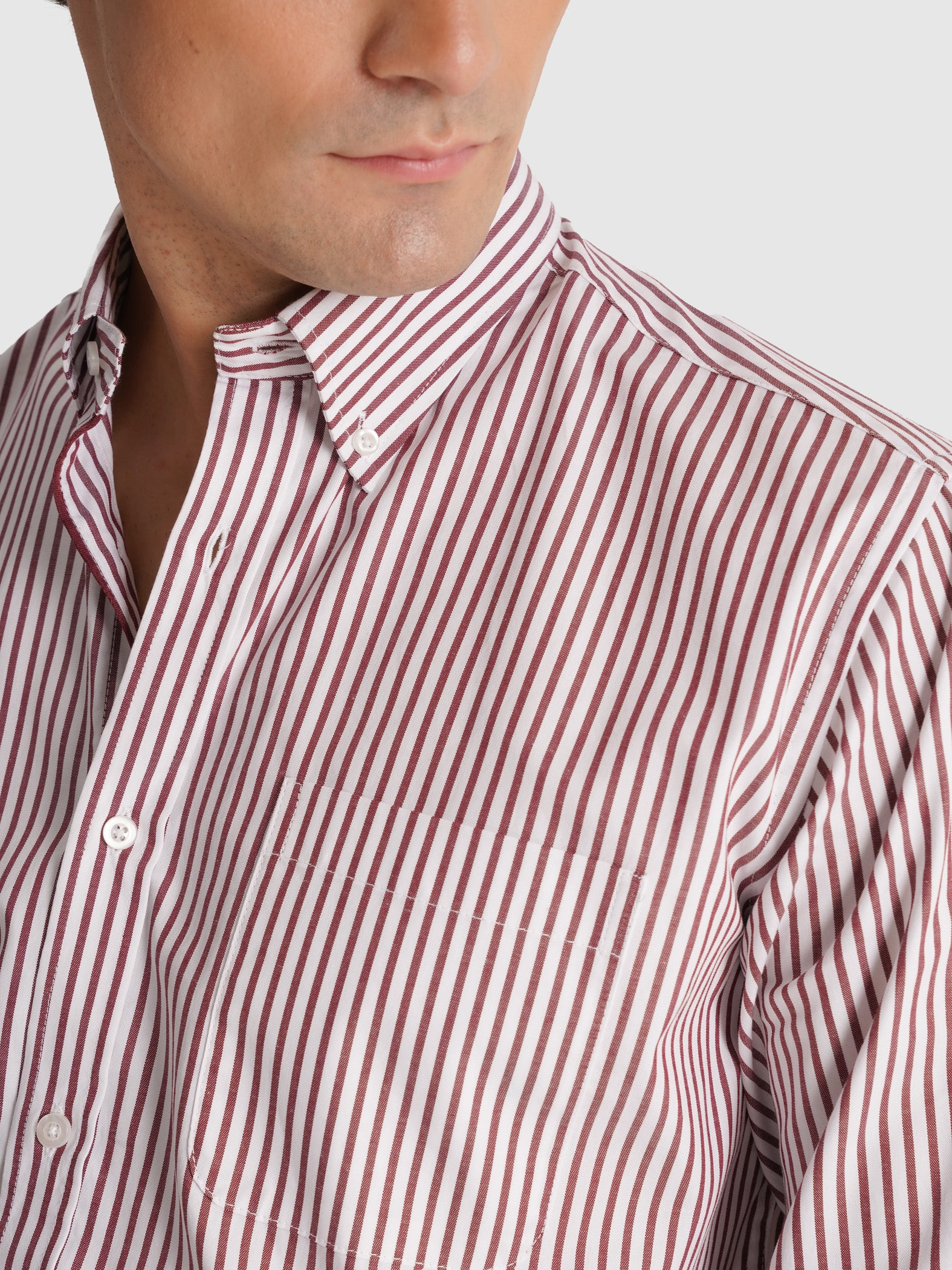 CAMISA OXFORD VERMELHA MANGA COMPRIDA REGULAR FIT MR. BLUE