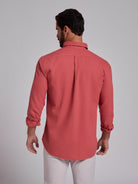 Camisa Algodão Rosa Manga Comprida Regular Fit Mr. Blue