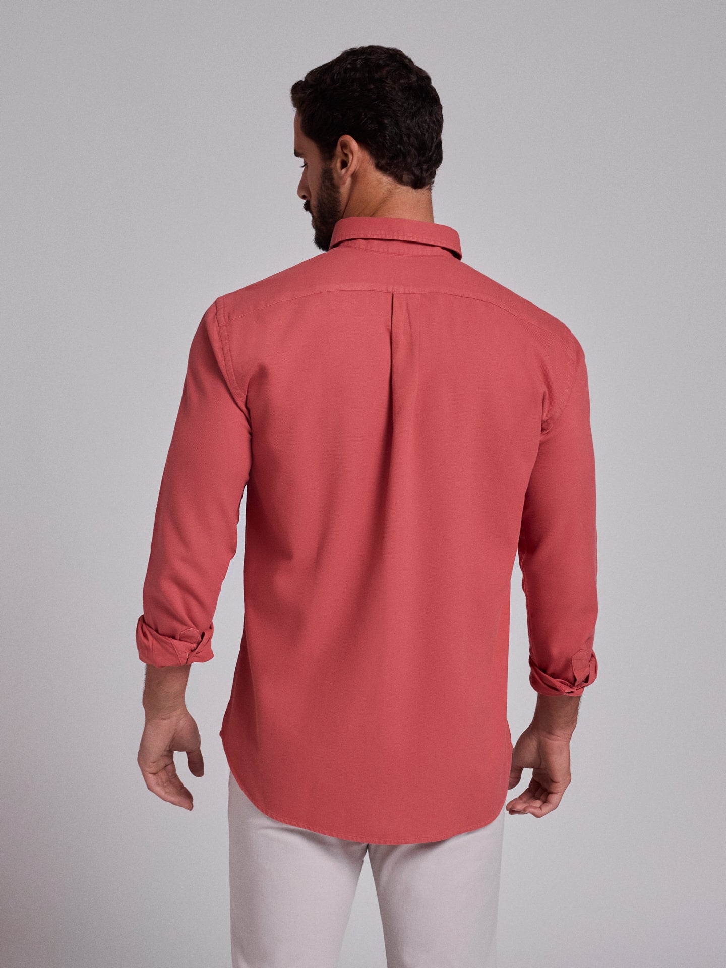 Camisa Algodão Rosa Manga Comprida Regular Fit Mr. Blue